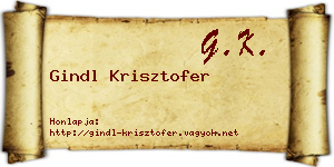 Gindl Krisztofer névjegykártya